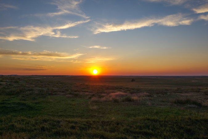 Sunset over South Dakota's great plains