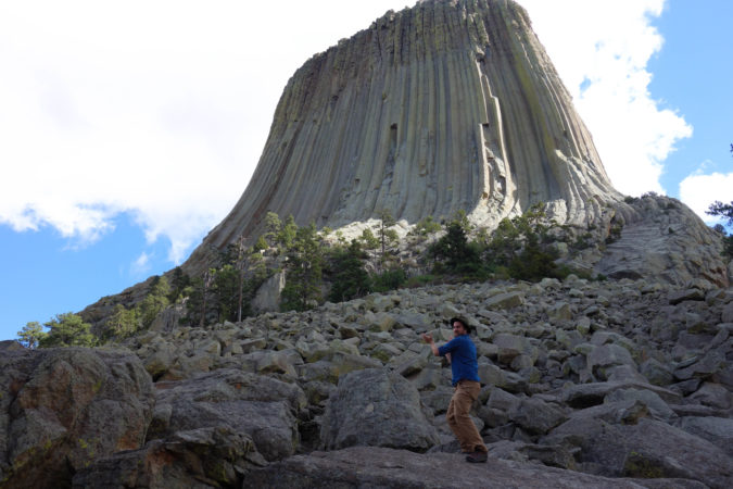 Millions years rubble foot Devils Tower climb wyoming basalt