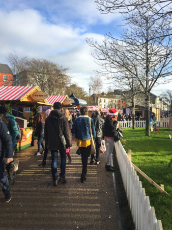 galway christmas market amblers pedestrians ireland