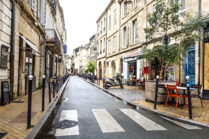 Rue Notre Dame, full of antique shops, coffee shops, wine bars and bistros. bordeaux