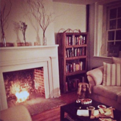 Cheese board in our Brooklyn living room