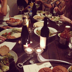 BBQ Night with cheerful friends and Gates' KC sauce.